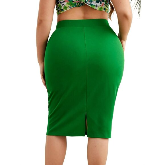 Elegant Green Pencil Skirt – Plus Size 18 - Picture 3 of 4